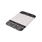 フィリグリー模様モノグラムエレガントブラックピンクホワイト バスマット (アングル)