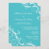 フィリグリー渦青キュラカオ 招待状 (正面/裏面)