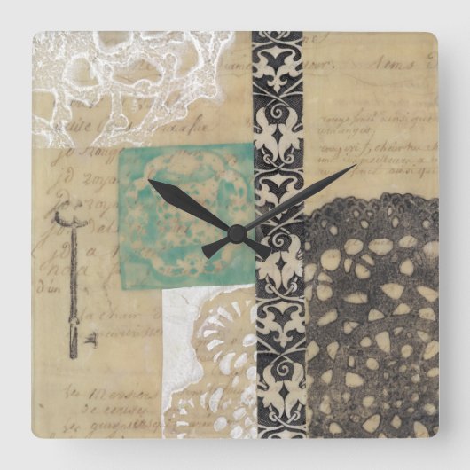 フィリグリー&鍵II スクエア壁時計 (正面)