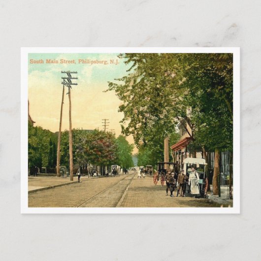 フィリスバーグNJ S Main St 1910s ポストカード (正面)