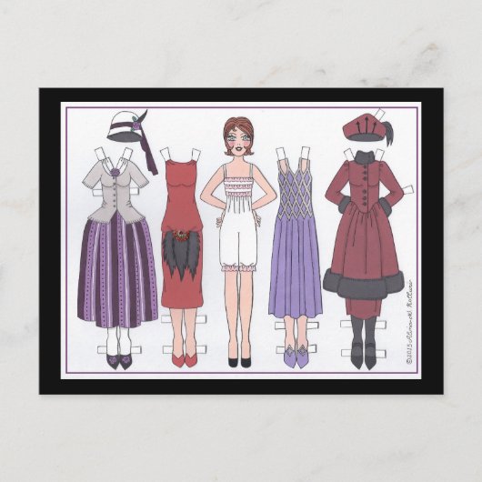 フィリス、20代アールデコ人形の紙 ポストカード (正面)