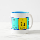 フィリップの周期表の名前のマグ ツートーンマグカップ (正面右)