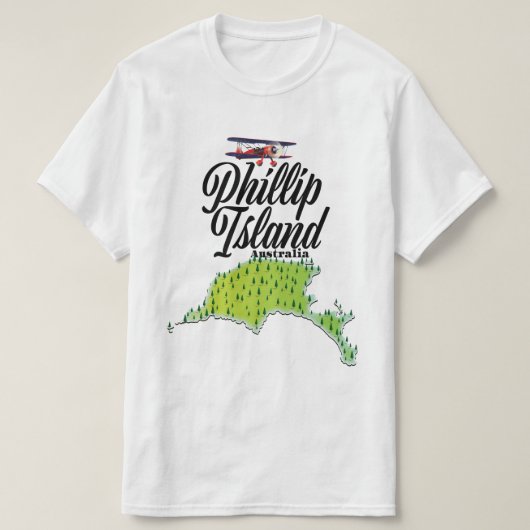 フィリップアイランドのオーストラリアの地図 Tシャツ (デザイン正面)