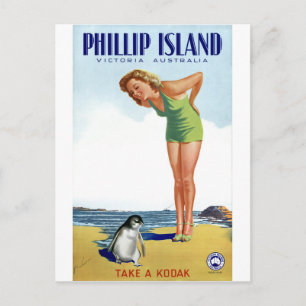 フィリップアイランドVictoria Australia Vintage Poster ポストカード