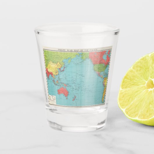 フィリップスの太平洋戦争地図1945 ショットグラス (正面)