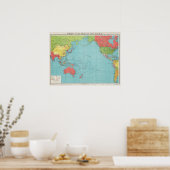 フィリップスの太平洋戦争地図1945 ポスター (キッチン)