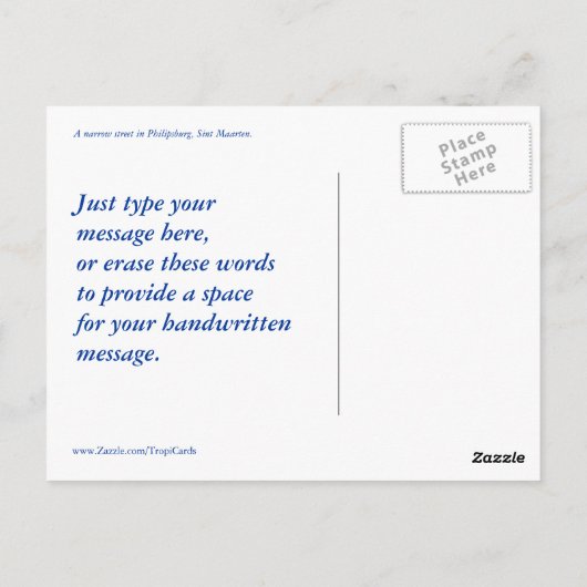 フィリップスバーグ通りはがき ポストカード (裏面)