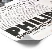 フィリップス無線1934広告アンティークレトロ ポスター (角)