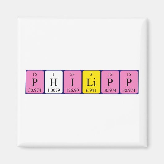フィリップ周期表名磁石 マグネット (正面)
