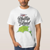 フィリップ島オーストラリア地図 Tシャツ (正面)
