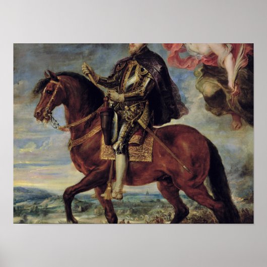 フィリップ2世は勝利で王位を獲得， 1628 ポスター (正面)