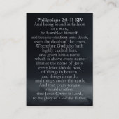 フィリップ2:8-11 KJVカード – デスリークロス 名刺 (裏面)