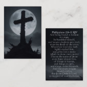 フィリップ2:8-11 KJVカード – デスリークロス 名刺 (正面/裏面)