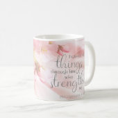 フィリップ413すべての事を行うソフトピンクフローラ コーヒーマグカップ (正面右)