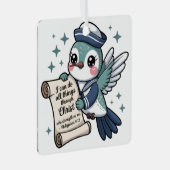 フィリップ4:13ネイビーセーラーハミングバードオーナメント メタルオーナメント (正面右)