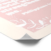 フィリップ4:13ボホ赤面ピンクアーチ ポスター (角)