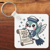 フィリップ4:13海軍セーラーハミンバードキーチェーン キーホルダー (正面)