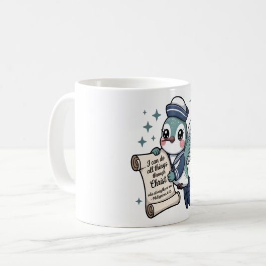 フィリップ4:13海軍セーラーハミンバードマグカップ コーヒーマグカップ (正面左)