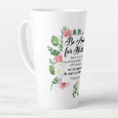 フィリップ4:6何もフローラを求めない カフェラテマグ (左アングル)