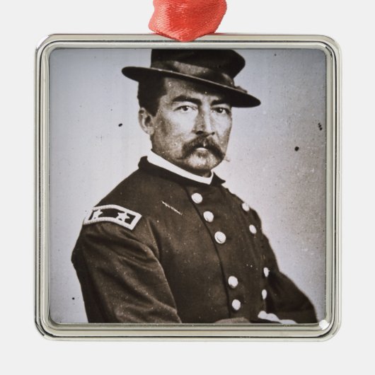 フィリップH. Sheridan (1831-88年)大将(b/wの写真) メタルオーナメント (正面)