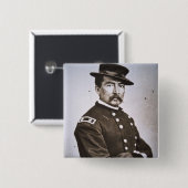 フィリップH. Sheridan (1831-88年)大将(b/wの写真) 缶バッジ (正面&裏面)