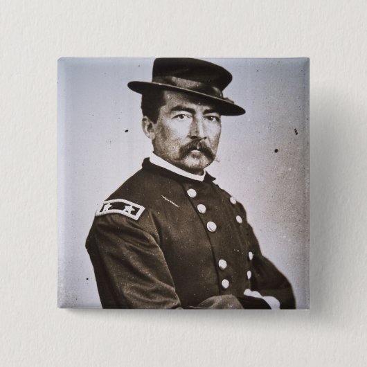 フィリップH. Sheridan (1831-88年)大将(b/wの写真) 缶バッジ (正面)