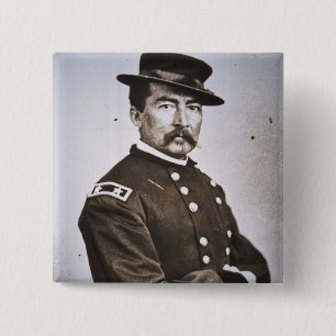 フィリップH. Sheridan (1831-88年)大将(b/wの写真) 缶バッジ