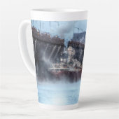 フィリップRクラーク2つのハーバーミネソタを出荷 カフェラテマグ (左アングル)