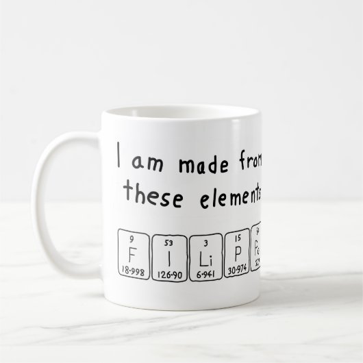 フィリッポの定期テーブル名mug コーヒーマグカップ (左)