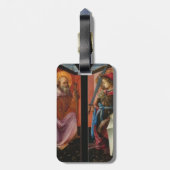 フィリッポのLippi聖者アンソニーおよび大天使ミハエル ラゲッジタグ (裏面縦)