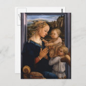 フィリッポリッピ – マドンナと2つの天使を持つ子供 ポストカード (正面/裏面)