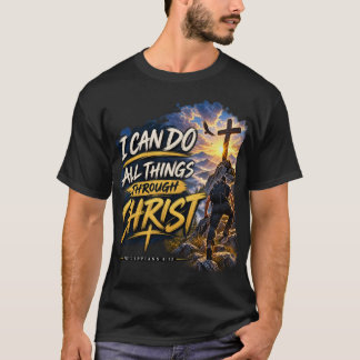 フィリピの人への手紙 4:13 キリスト教Tシャツ Tシャツ