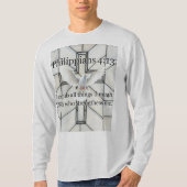 フィリピの人への手紙 4:13 聖書の詩 メンズ長袖Tシャツ Tシャツ (正面)