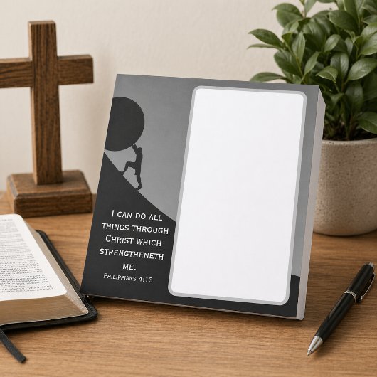 フィリピの人への手紙 4:13 KJV 聖書の言葉 巨大な石 ノートパッド