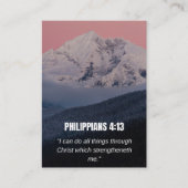 フィリピの人への手紙 4:13 KJV 聖書の詩 山と森 名刺 (正面)