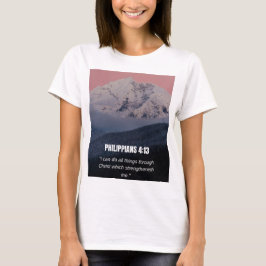 フィリピの人への手紙 4:13 KJV 聖書の詩 山と森 Tシャツ