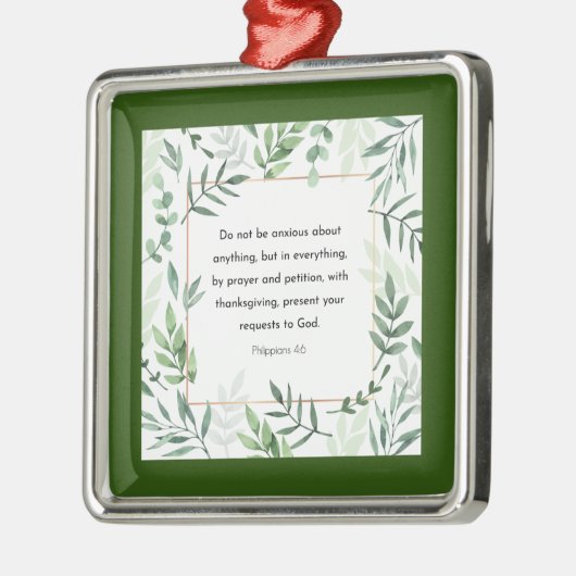 フィリピアン4時6分、聖書の一節 メタルオーナメント (左)