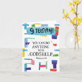 フィリピアン4:13 9今日多色の水彩 カード (黄色い花)