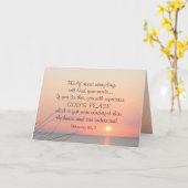 フィリピアン4:6祈アバウトオービル海サンセット カード (黄色い花)