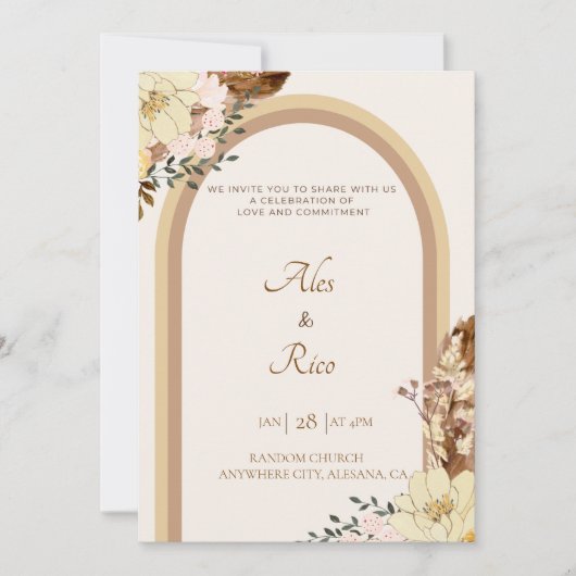 フィリピニアナフィリピーノ結婚式招待状ボホ 招待状 (正面)