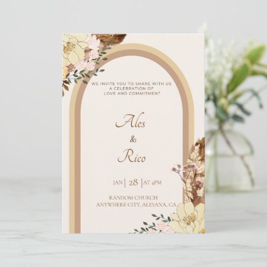 フィリピニアナフィリピーノ結婚式招待状ボホ 招待状 (スタンド正面)