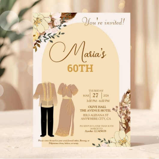 フィリピニアーナ テーマの誕生日招待状 フィリピン風 招待状