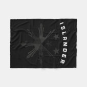 フィリピノウォリアーハワイアンポリネシアトライバルタトゥー フリースブランケット (正面(横))