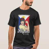 フィリピノガール誇りを持ったフィリピン人ピリピナパトリオティックストロン Tシャツ (正面)