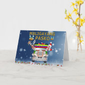 フィリピノメリークリスマスマリガヤンパスコ カード (黄色い花)