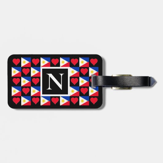 フィリピパーソナライズされたン国旗フィリピカスタムノ文字 ラゲッジタグ (裏面横)