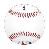 フィリピンとフィリピンの国旗とあなたの名前 野球ボール (裏面)