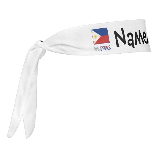 フィリピンとフィリピンの旗とあなたの名前のタイへ タイヘッドバンド (回転270)