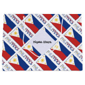 フィリピンとフィリピン国旗のタイル貼りパーソナライズされた ラージペーパーバッグ (正面)