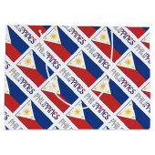 フィリピンとフィリピン国旗のタイル貼りパーソナライズされた ラージペーパーバッグ (裏面)